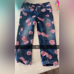 Floral Pink and Blue toddler Jeans